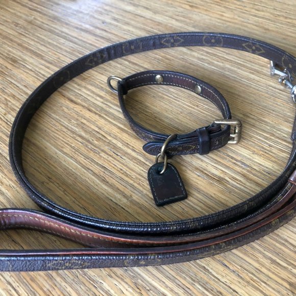 Authentic Louis Vuitton Dog Head Collar with Matching Leash - Small dogs - Picture 3 of 15